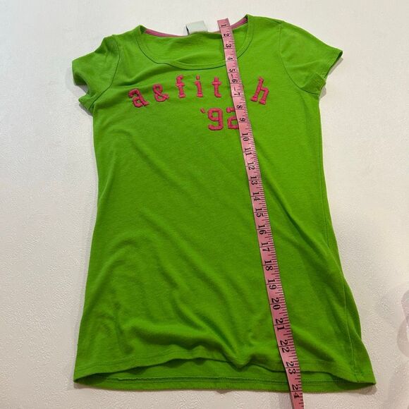 Abercrombie Kids Green A&Fitch ‘92 Graphic Tee Size Large | Y2K Bright Retro T-S - Picture 5 of 5